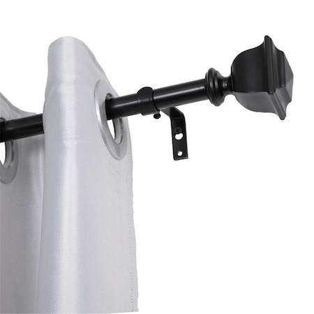 Utopia Alley 0.75 in. Curtain Rod for 28-48 in. Windows, Black D102Z